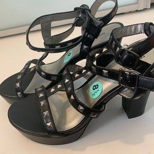 Seven Dials Black Studded Heels / Platforms